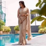Saree For Women's And Girls Net Fabric Saree With Fancy Sequance Embroidery Work With Feather Lace In Pallu - Image 4