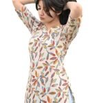 Women Short Kurti | Cotton Blend Printed Tunic Top | Trendy Casual Top | Casual & Office Wear Ethnic Top for Jeans
