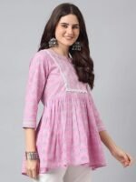 Women’s Viscose Rayon Printed Kurti Top 3/4 Sleeve A-Line Kurti for Women - Image 3