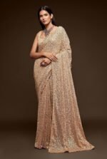 Women's Georgette Heavy Sequins Work Heavy Saree with Blouse (Latest-Sequins-Party-Saree) - Image 2