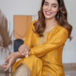 Yellow Embellished Silk Kurta